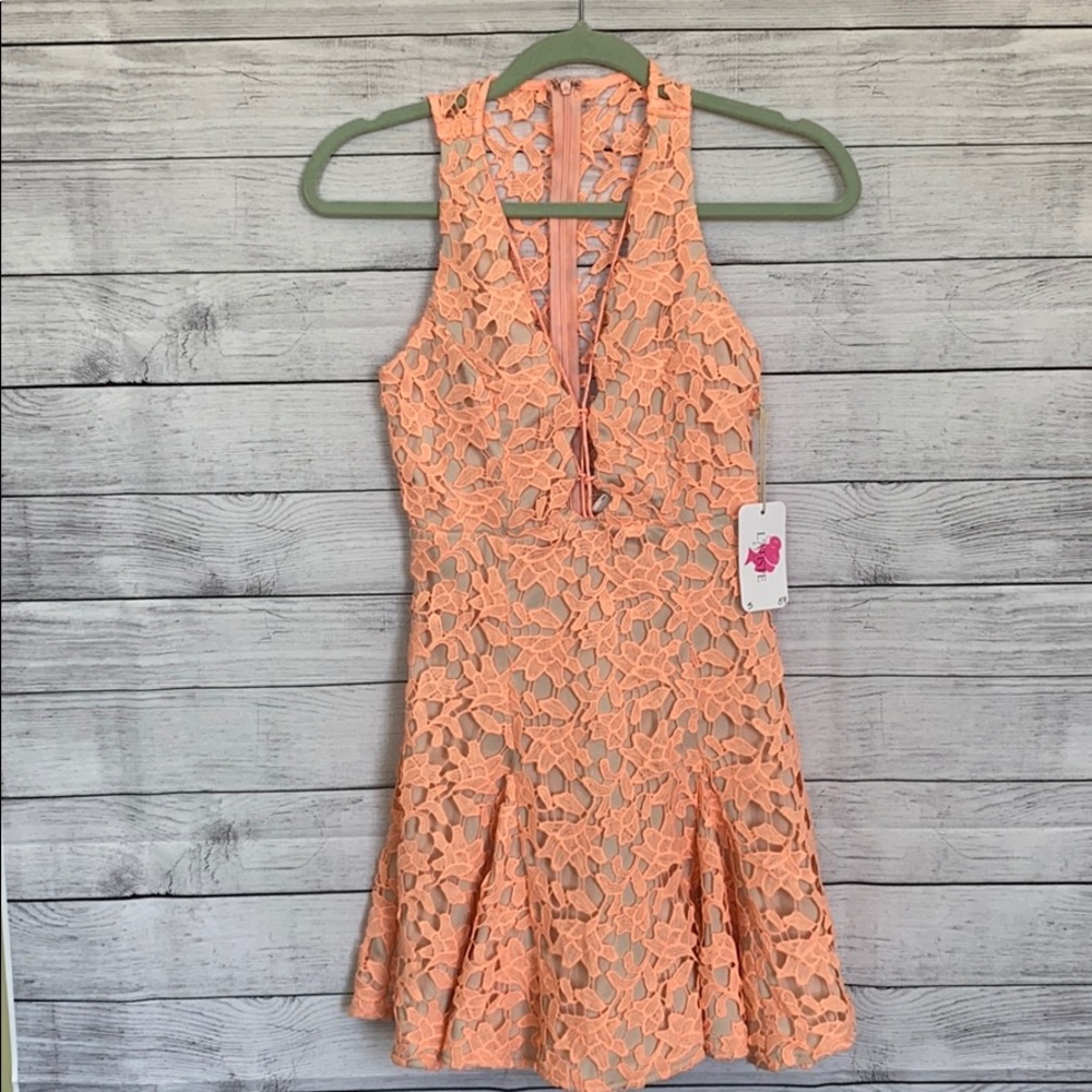 L’ATISTE | Coral Lacey Dress [NWT]